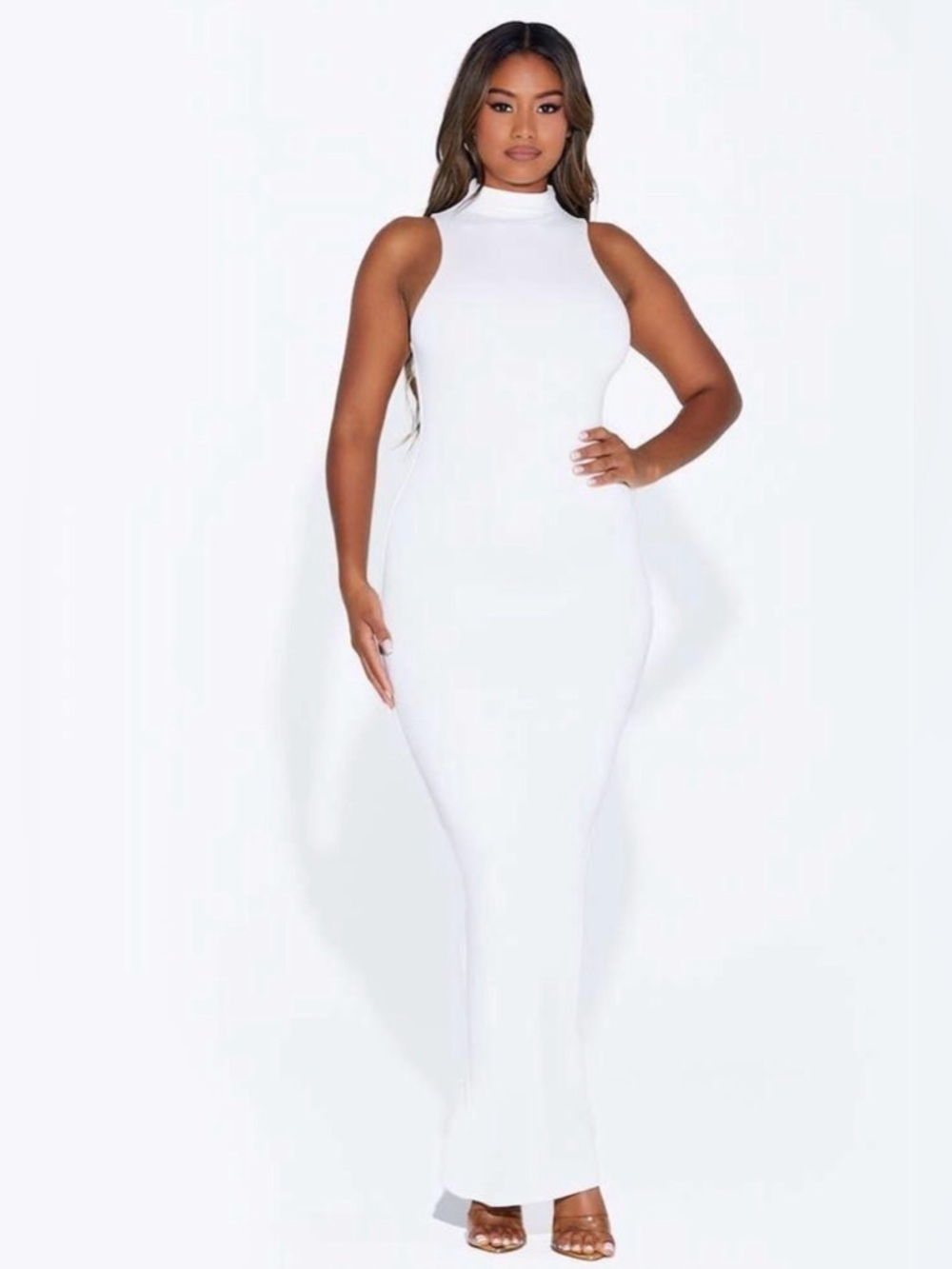 naked wardrobe White Sleeveless Maxi Dress